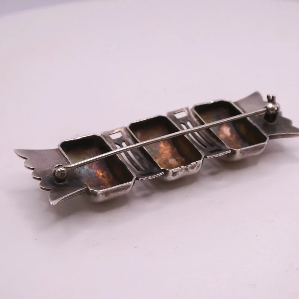 Art Deco Sterling Silver 925 Bar Brooch Pin 2.3